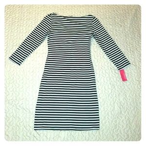 Black and white stripe mini dress